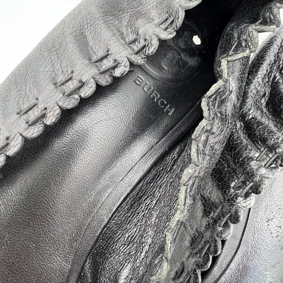 Tory Burch Black Eddie Bow Ballet Flats 9 - Picture 10 of 10